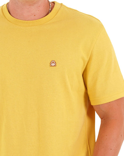 Benetton T-Shirt mit kleinem Logo, Bernstein