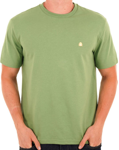 Benetton – T-Shirt mit kleinem Logo in Salbeigrün