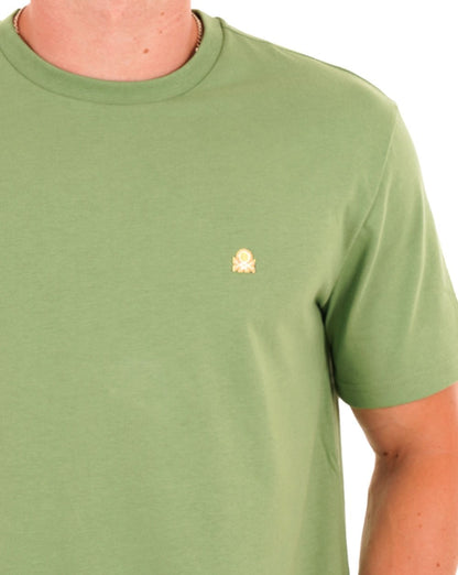 Benetton – T-Shirt mit kleinem Logo in Salbeigrün