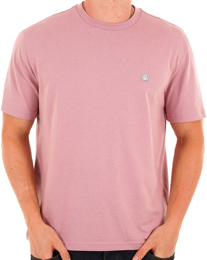 Benetton – T-Shirt mit kleinem Logo in Altrosa