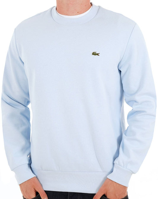 Lacoste Sweatshirt aus gebürsteter Baumwolle Hellblau