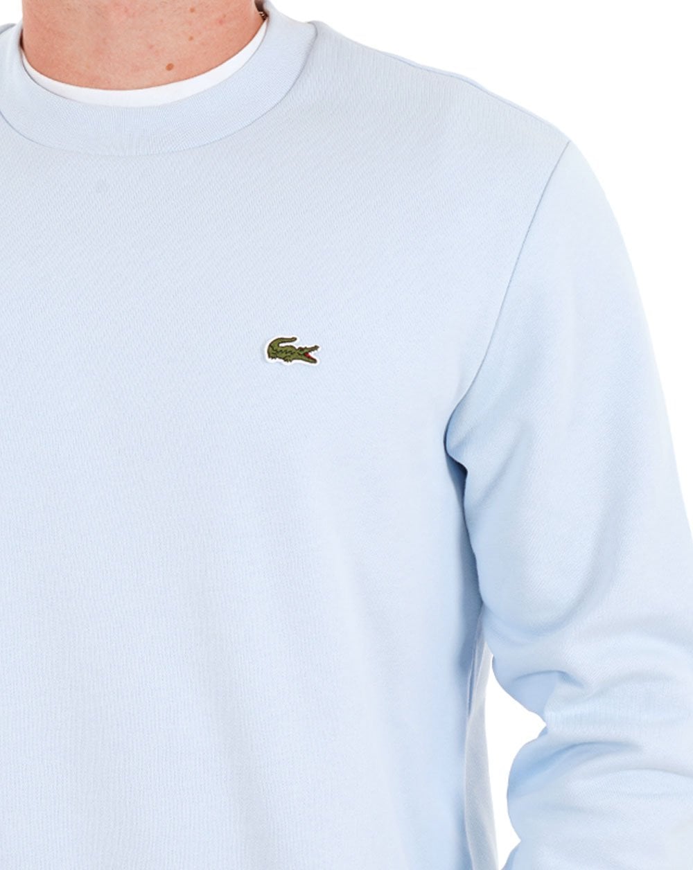 Lacoste Sweatshirt aus gebürsteter Baumwolle Hellblau