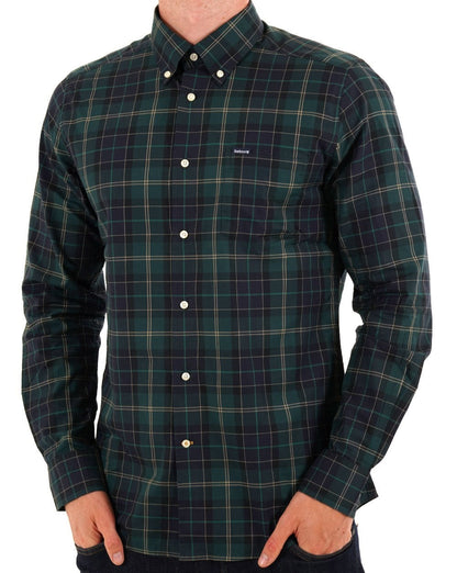 Barbour Wetherham Tailored Hemd Grün Loch