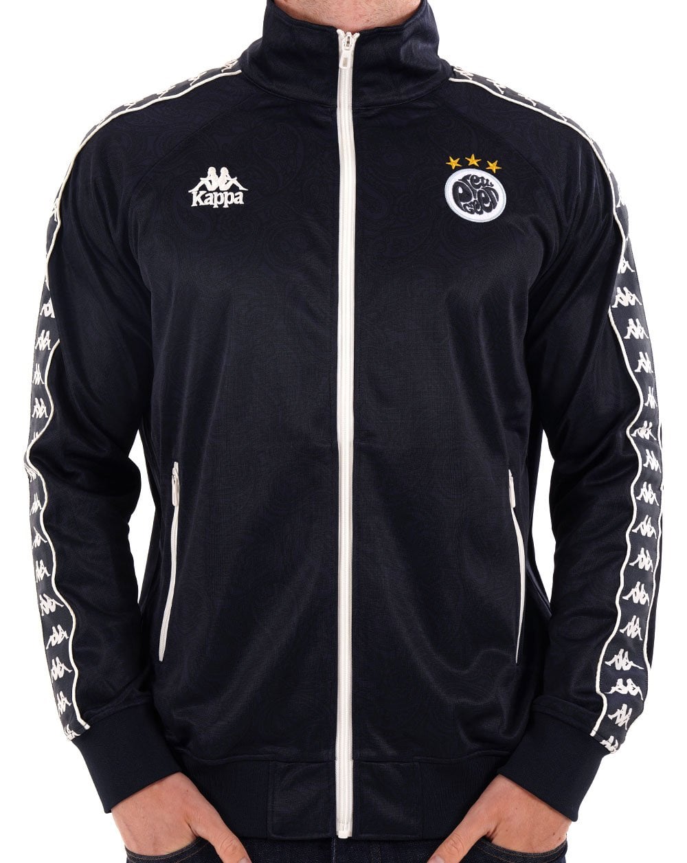 Pretty Green X Kappa – Maine Road – Trainingsjacke in Marineblau