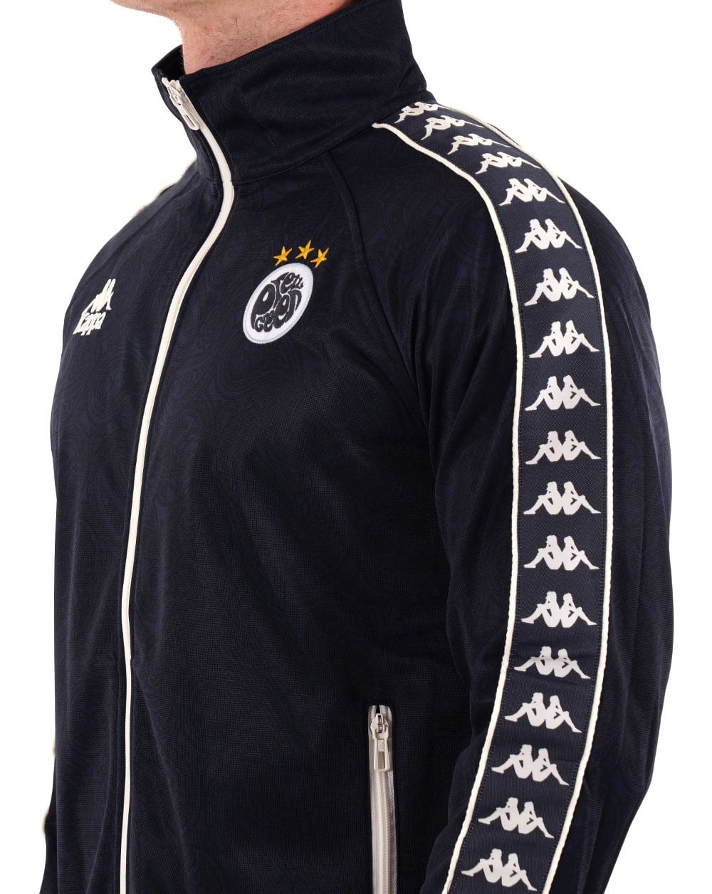 Pretty Green X Kappa – Maine Road – Trainingsjacke in Marineblau