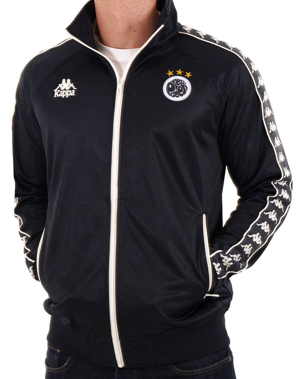 Pretty Green X Kappa – Maine Road – Trainingsjacke in Marineblau