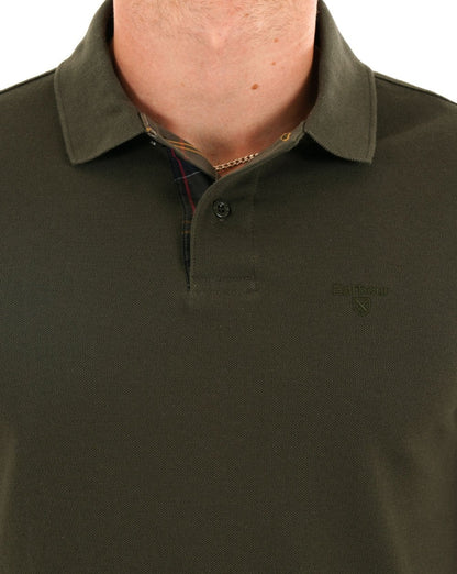 Barbour Langarm-Sportpolo Grün