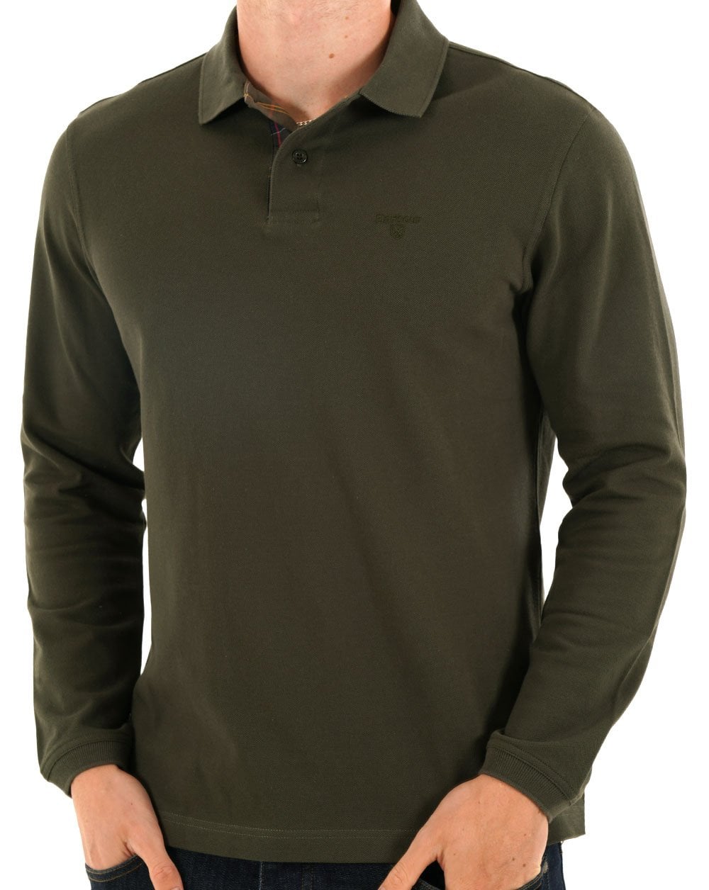 Barbour Langarm-Sportpolo Grün
