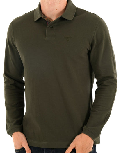 Barbour Langarm-Sportpolo Grün