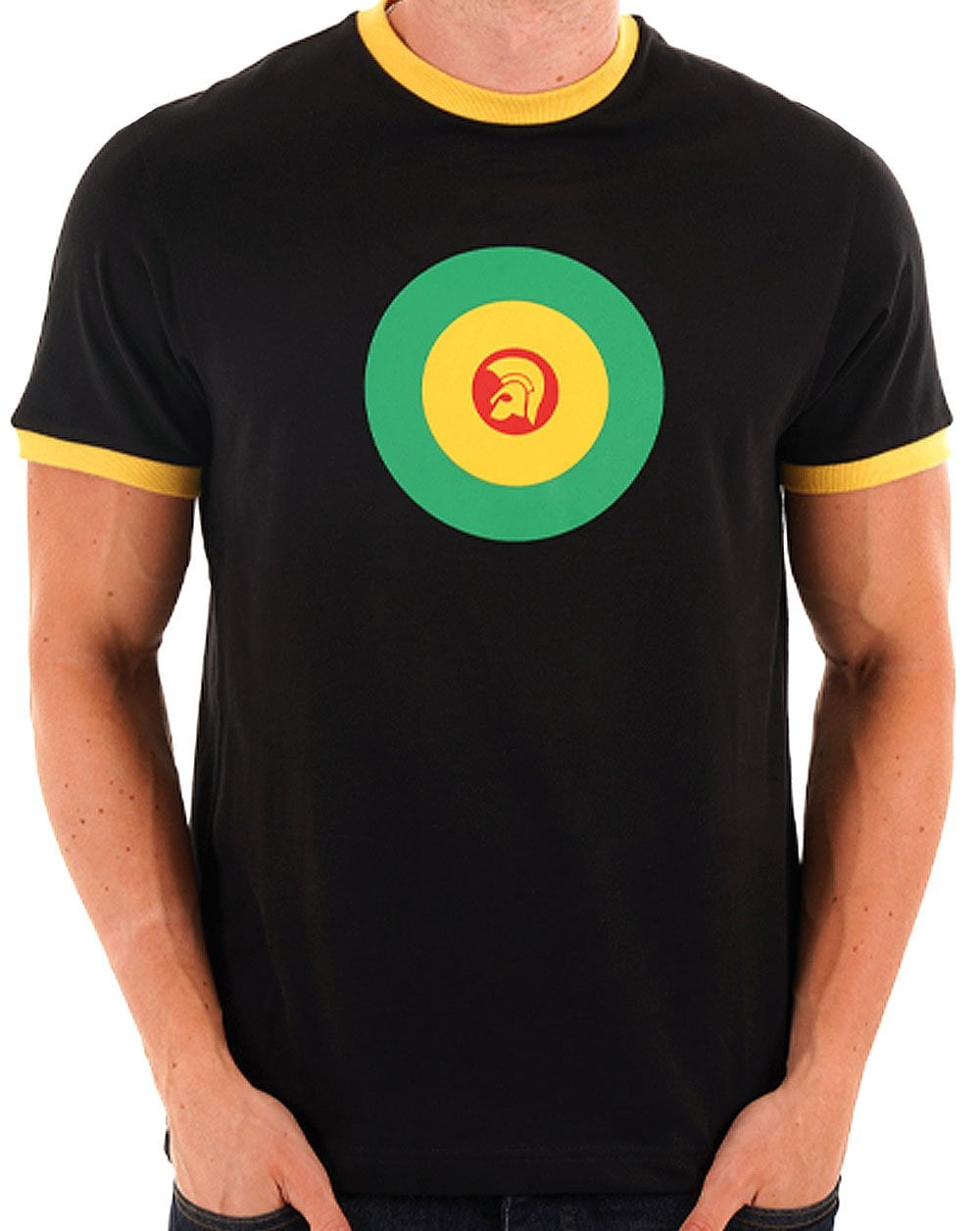 Trojan Target Ringer T-Shirt Schwarz