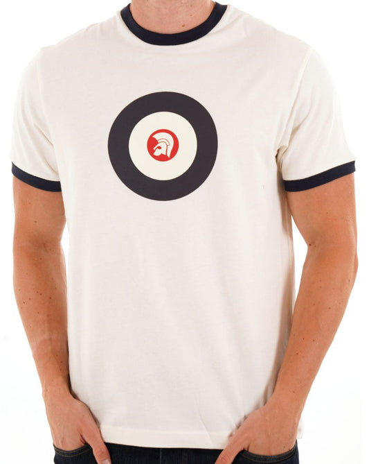 Trojan Trojan Target Ringer T-Shirt Ecru