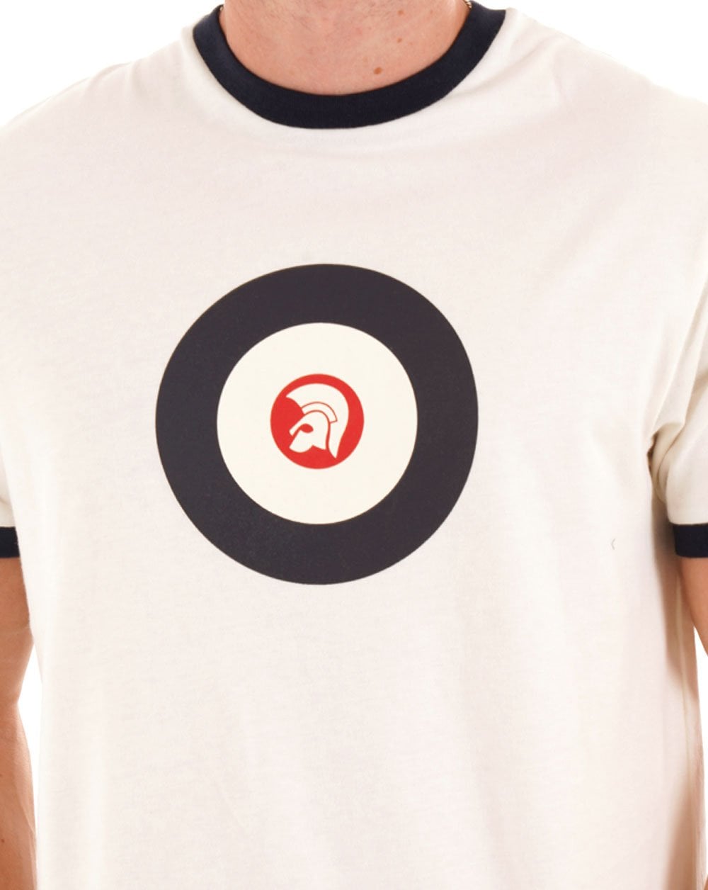 Trojan Target Ringer T-Shirt Ecru