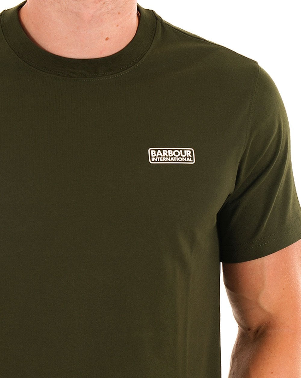 Barbour International – T-Shirt mit kleinem Logo in Salbeigrün