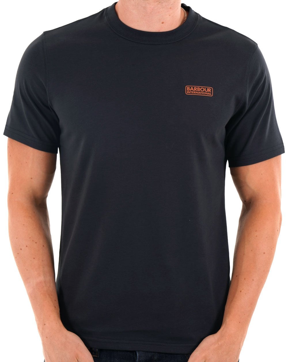 Barbour International – T-Shirt mit kleinem Logo in Dunkelmarineblau