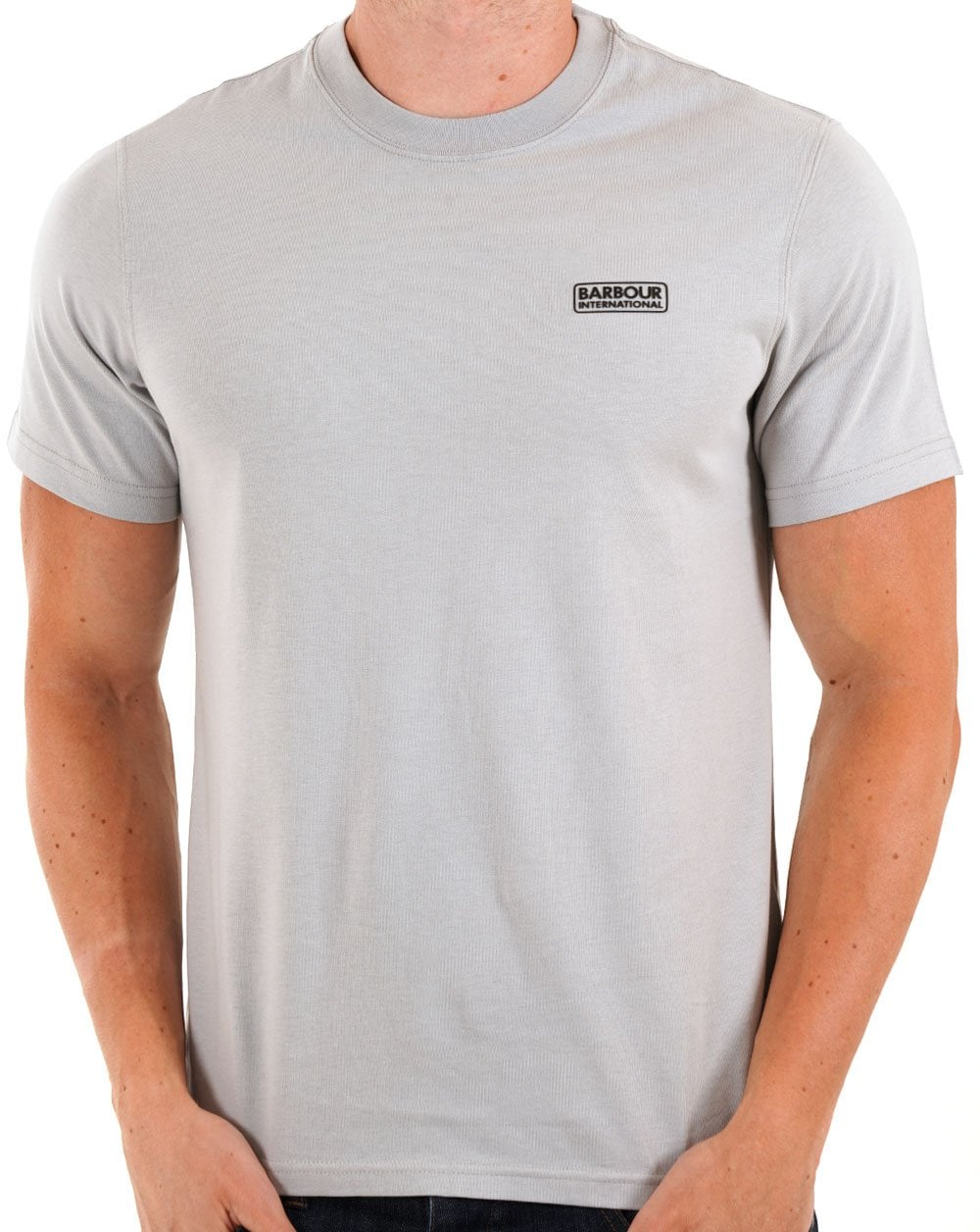 Barbour International – T-Shirt mit kleinem Logo in Ultimate Grey