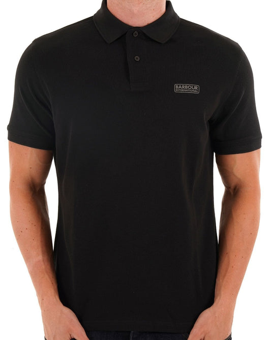 Barbour International Essential Polo Schwarz/Zinn