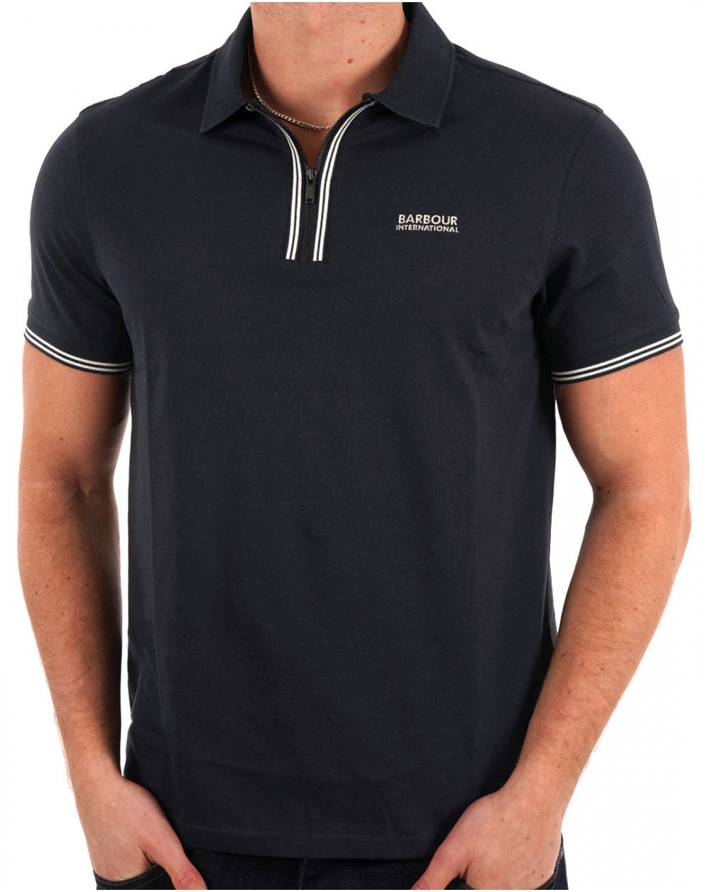 Barbour International Ollie Poloshirt mit Doppelknopfleiste, Marineblau