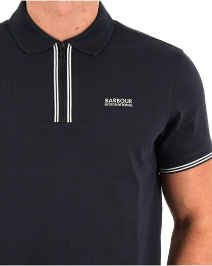Barbour International Ollie Poloshirt mit Doppelknopfleiste, Marineblau