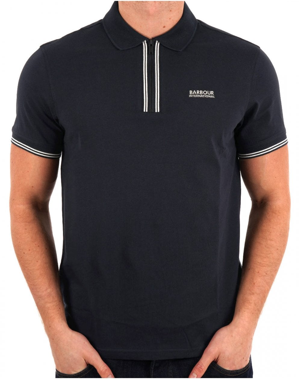 Barbour International Ollie Poloshirt mit Doppelknopfleiste, Marineblau