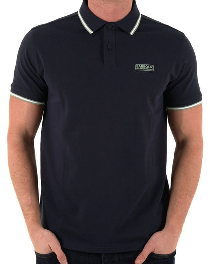 Barbour International – Poloshirt „Evan“ mit Tipped-Muster in Marineblau