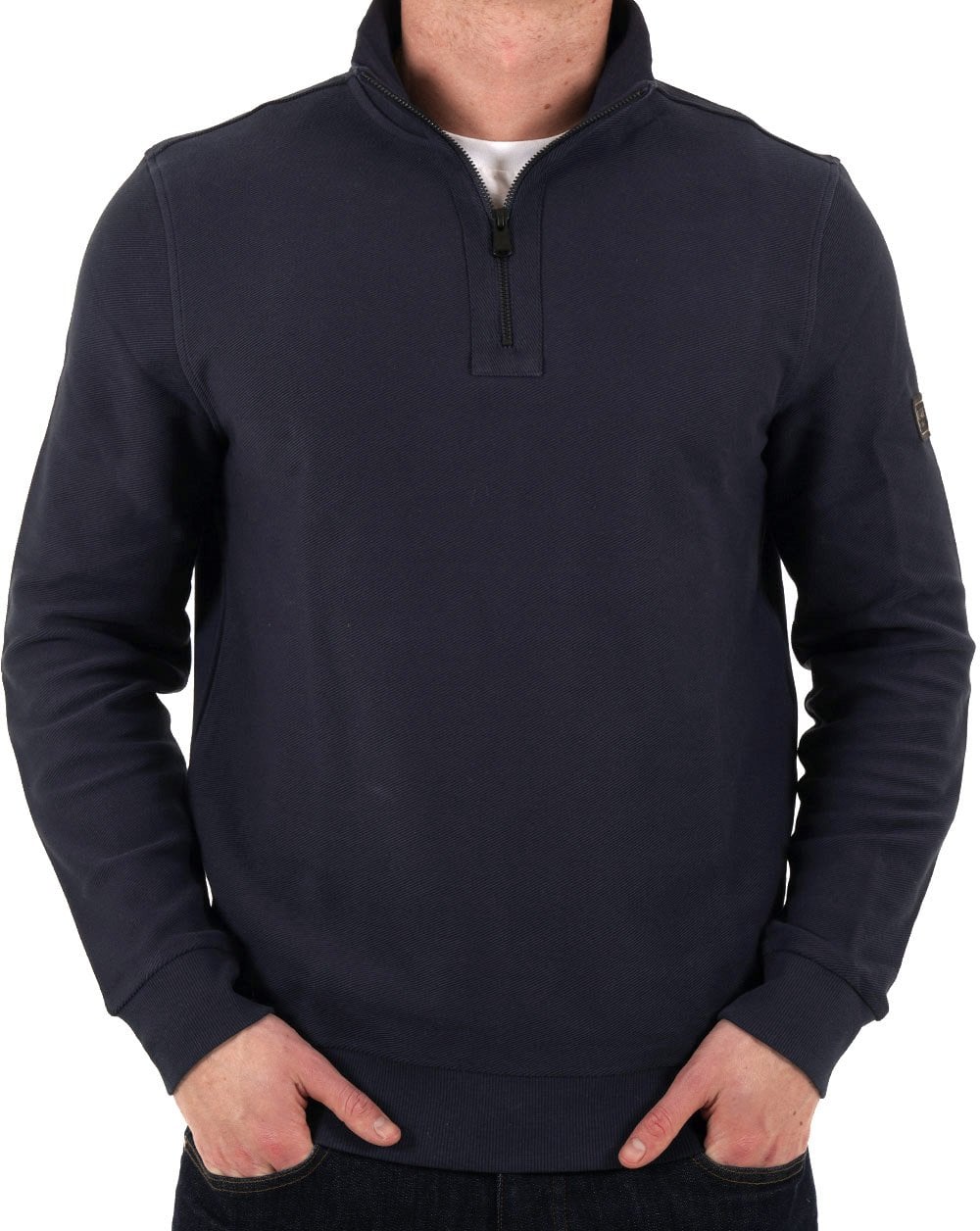 Barbour International – Samuel – Sweatshirt mit Trichterkragen in Marineblau