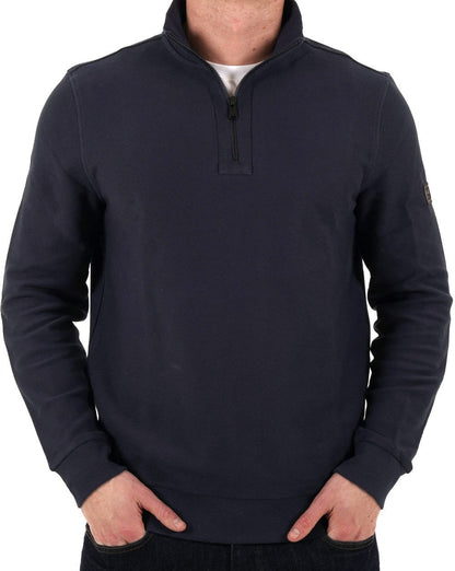Barbour International – Samuel – Sweatshirt mit Trichterkragen in Marineblau