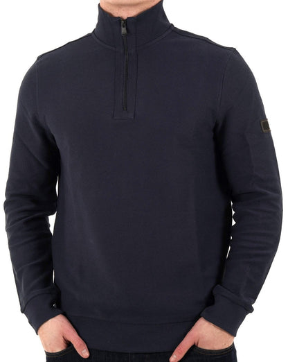 Barbour International – Samuel – Sweatshirt mit Trichterkragen in Marineblau