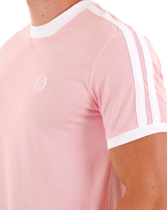 Sergio Tacchini Retro Ace T-Shirt Rosa Weiß