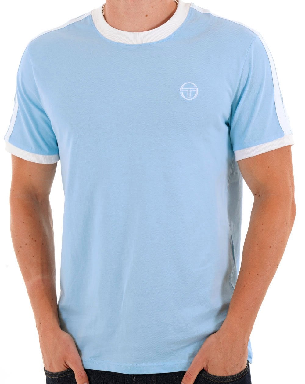 Sergio Tacchini Retro Ace T-Shirt Himmelblau / Weiß