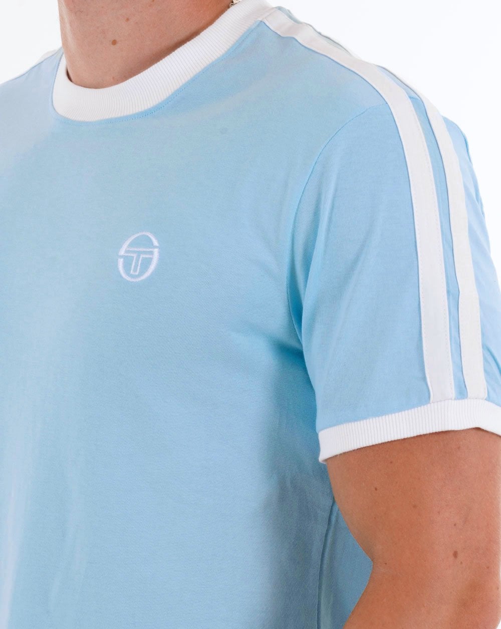 Sergio Tacchini Retro Ace T-Shirt Himmelblau / Weiß