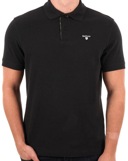 Barbour Tartan Piqué Polo Schwarz 2
