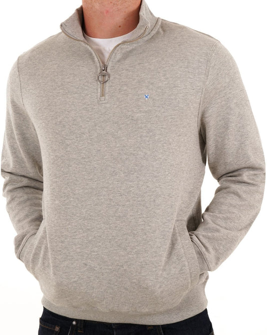 Barbour Barbour – Beckhill – Sweatshirt mit halbem Reißverschluss, Grau meliert
