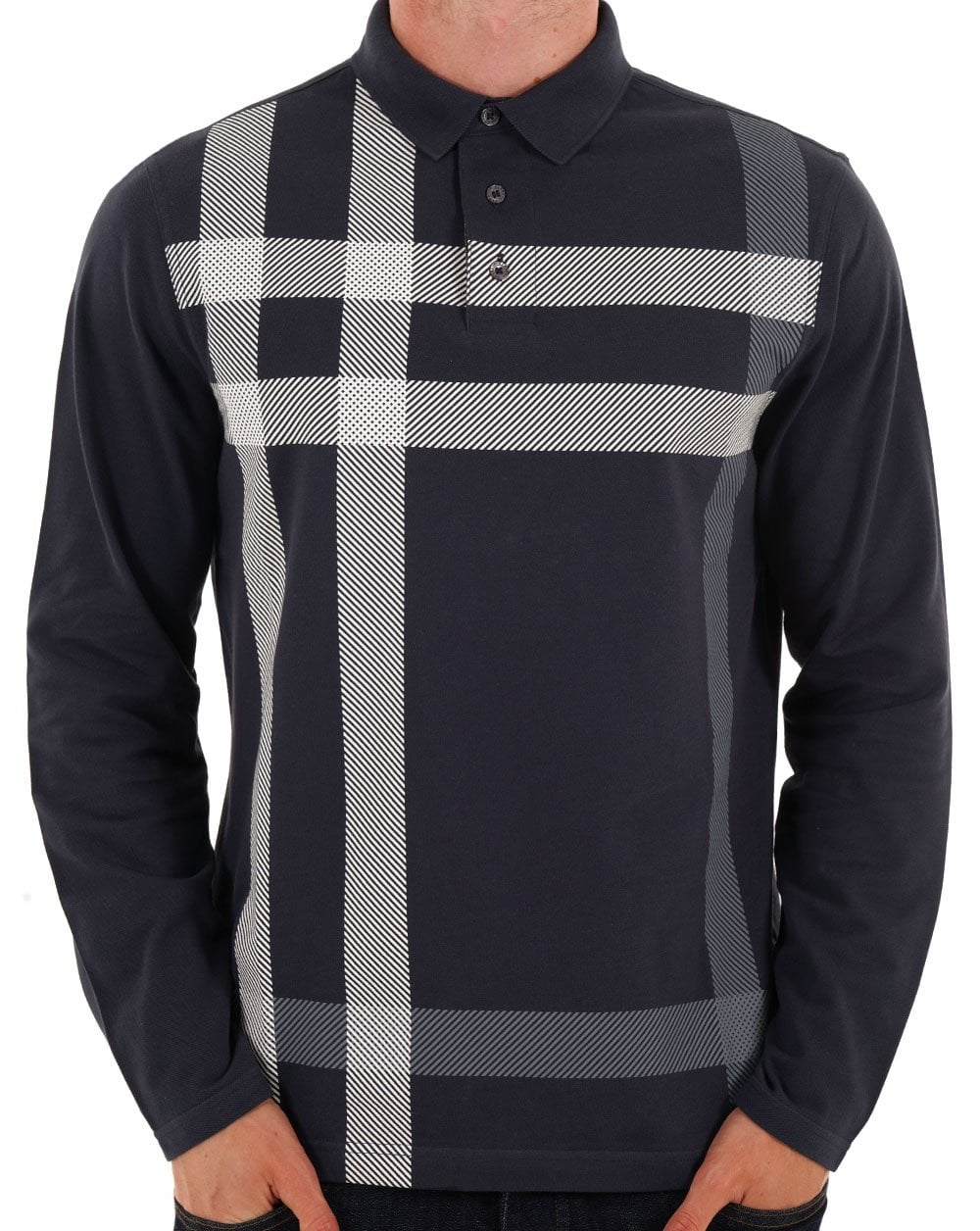 Barbour Blaine Langarm-Poloshirt, Marineblau