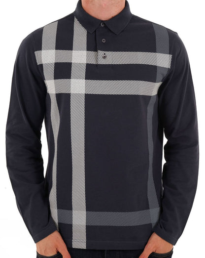 Barbour Blaine Langarm-Poloshirt, Marineblau