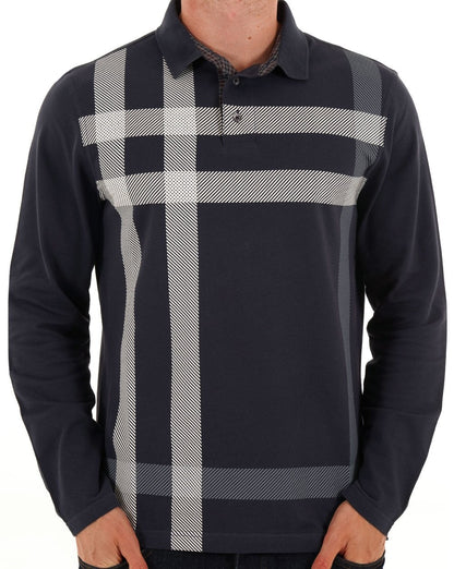 Barbour Blaine Langarm-Poloshirt, Marineblau