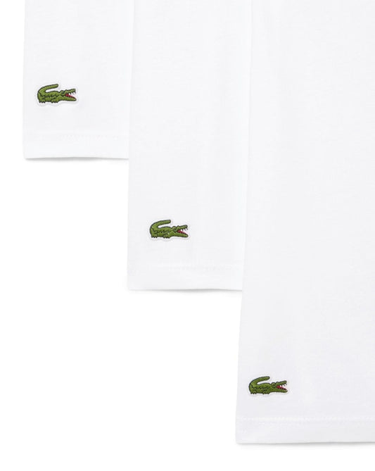 Lacoste – Dreierpack Lounge-T-Shirts in Weiß