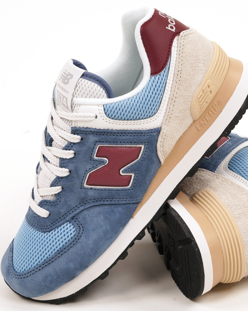 New Balance 574 Sneaker Blau Burgunderrot