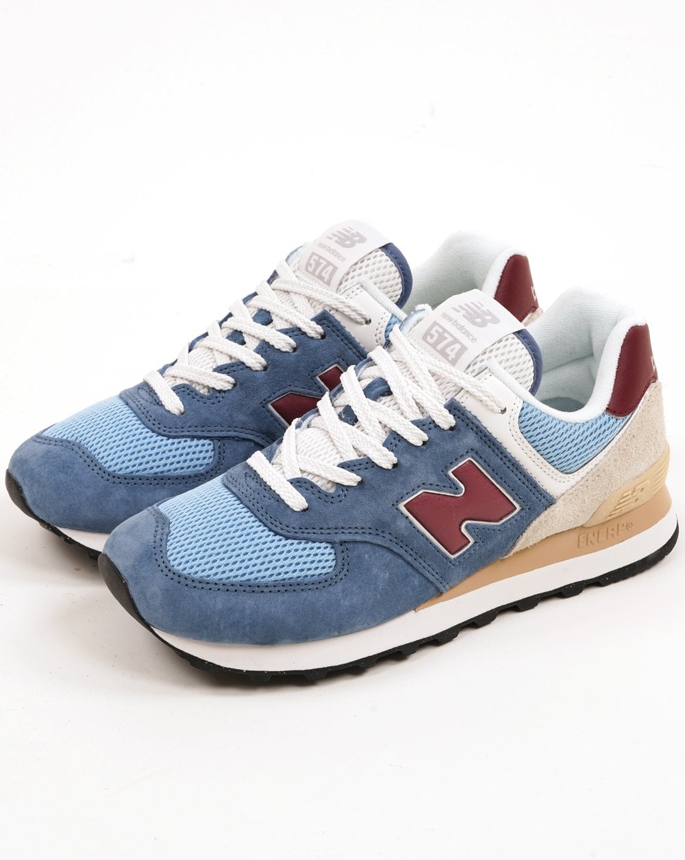 New Balance 574 Sneaker Blau Burgunderrot