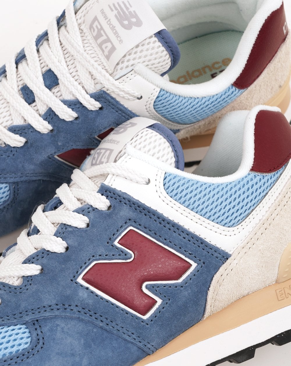 New Balance 574 Sneaker Blau Burgunderrot