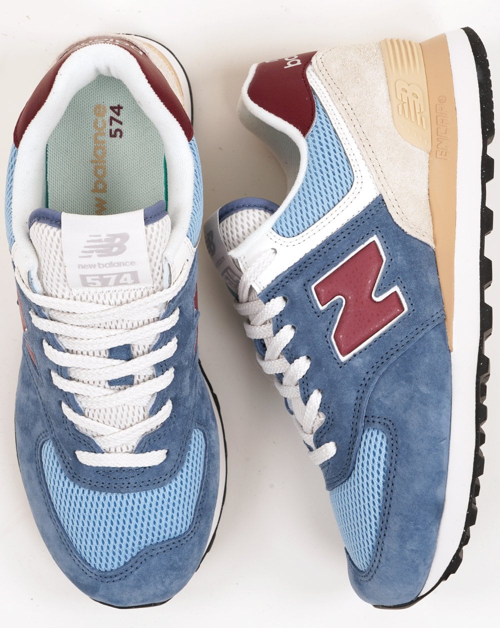 New Balance 574 Sneaker Blau Burgunderrot