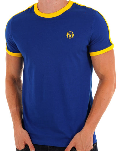 Sergio Tacchini Retro T-Shirt Königsblau/Gelb