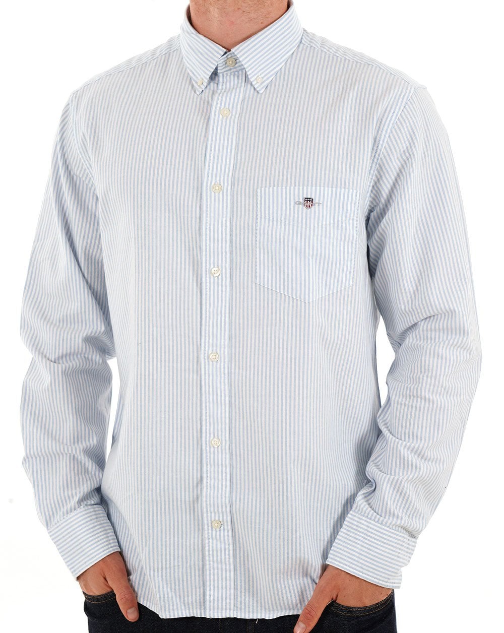 Gant Banker Stripe Oxford Shirt Hellblau