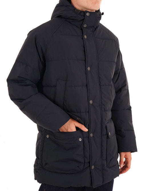 Barbour – Bedale – Pufferjacke mit Kapuze in Dunkelmarineblau