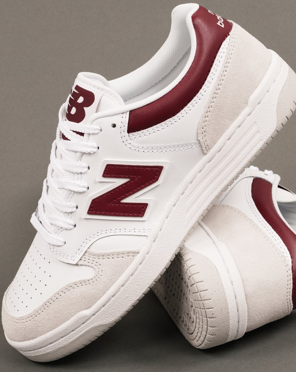 New Balance 480 Sneaker Weiß/Beige/Dunkelrot