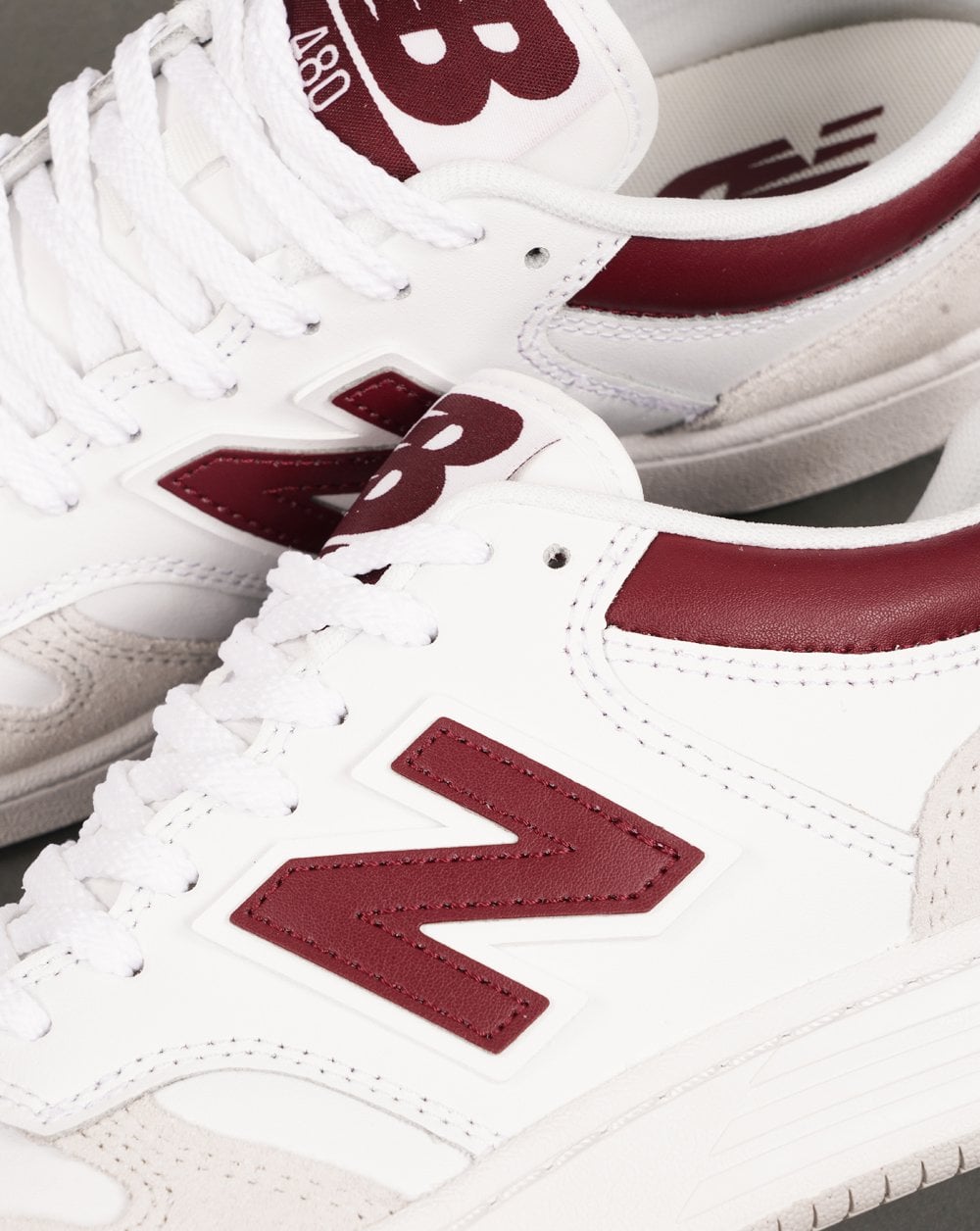 New Balance 480 Sneaker Weiß/Beige/Dunkelrot