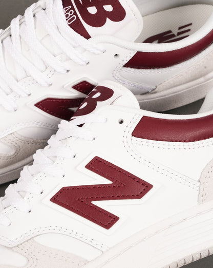 New Balance 480 Sneaker Weiß/Beige/Dunkelrot