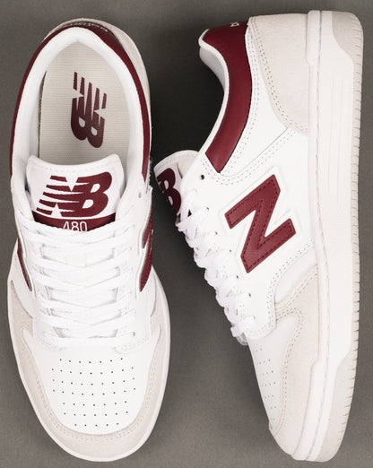 New Balance 480 Sneaker Weiß/Beige/Dunkelrot