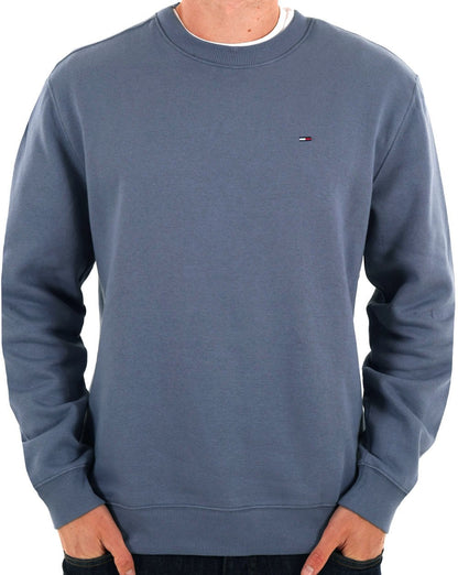 Tommy Jeans – Sweatshirt mit Rundhalsausschnitt und Flaggenaufnäher, Blau
