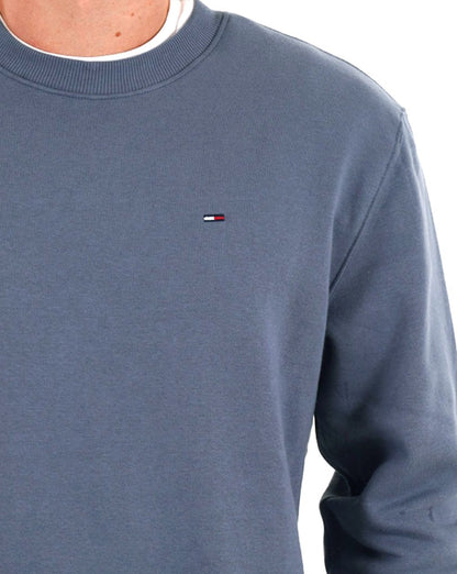 Tommy Jeans – Sweatshirt mit Rundhalsausschnitt und Flaggenaufnäher, Blau