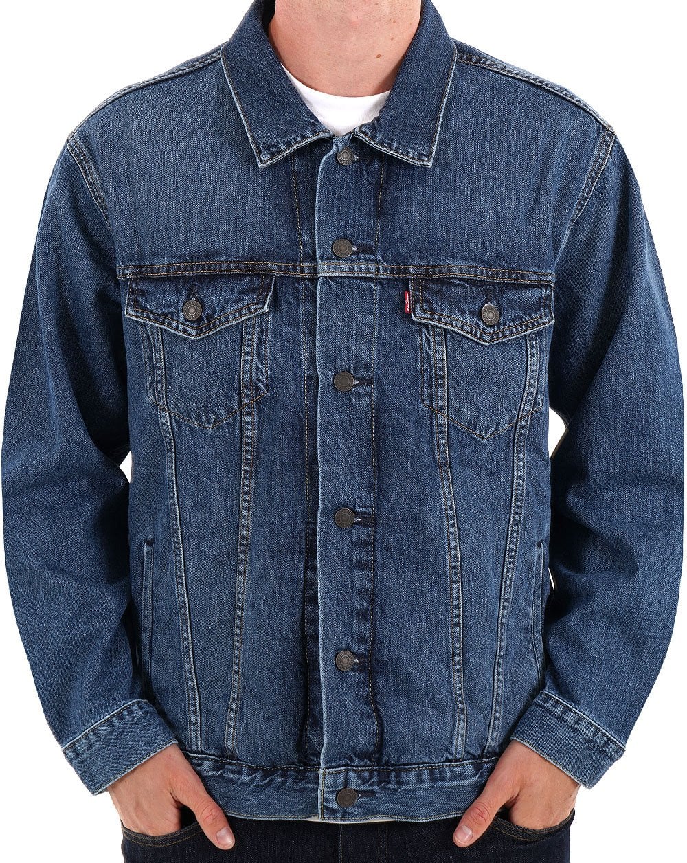 Levi's – Trucker-Jacke in Relaxed Fit, mittleres Indigo